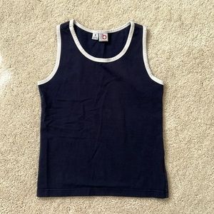 Miss b (Busy Bees brand) navy and white cotton tank. Kids size 8.